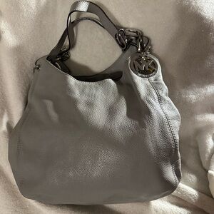 Michael Kors Silver Leather Shoulder Bag